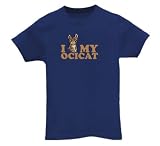 I Love My Ocicat - Juniors/Girly T-Shirt, Navy Blue, Medium