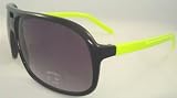 Kitchen & Housewares : Black with Neon Yellow Arm Retro Sports Sunglasses