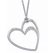 14kt White Gold Sporty Diamond Heart Necklace
