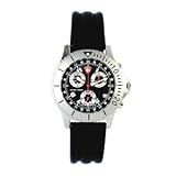 Swiss Timer Classic Radial Chrono, Black Dial w/Date, Green, Black Leather