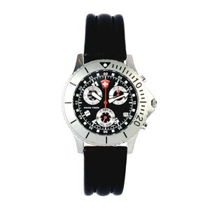 Classic Radial Chrono, Black Dial w/Date, Green, Blk. Lthr.