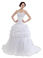 A-line Organza/Satin Lace-Up Applique Wedding Dress 
