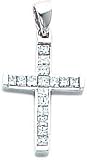 14K White Gold Diamond Cross Pendant Charm Jewelry