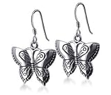 Awesome .925 Sterling Silver Butterfly Fish Hook Drop Earrings