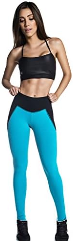 Geval Women's Fitness Elastic Body Shaping Leggings(Blue,M)