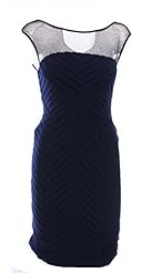 Cap Sleeves Chevron Print Pleated Illusion Sweetheart Jersey/Polyester/Spandex  Dress