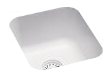 Swanstone US-1210-010 13-1/2-Inch by 15-1/2-Inch Undermount Entertainment Bar Sink, White Finish