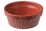 Designer Stoneware Tuscan Fluted Cat Dish 5 Red