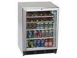 Summit Commercial Series SCR600LCSSRC 24 Beverage Center with 3 Flat Shelves, 2 Wine Shelves, Front Lock, Stainless Steel Cabinet and Commercially Approved: White and Freestanding