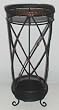Dark Wrought Iron and Bamboo Umbrella Stand
