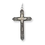 Sterling Silver April Birthstone Cross Pendant