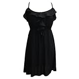 Ladies Cotton Black Ruffle Sundress