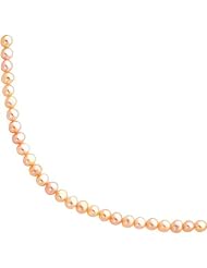 14K Gold 4.5mm Pink Cultured Round Pearl Strand 24"