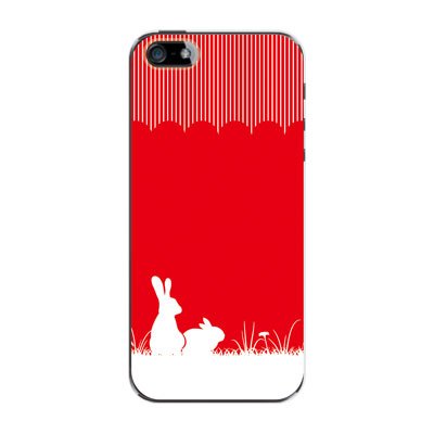 ２匹のうさぎ TYPE2 ウサギ 【レッド】 / iPhone5ケース【iphone5 ケース カバー】【スマホケース】【スマートフォン ケース】