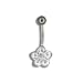 Sterling Silver Hawaiian Plumeria Flower Clear CZ Belly Ring