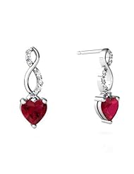 Created Ruby 14kt White Gold Earrings
