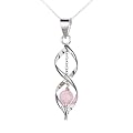 Pendentif - Colgante de mujer de plata con cuarzos, 45 cm