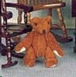 Dollhouse Miniature Jointed Teddy Bear in Brown Velour