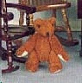 31mNGT3 oUL Dollhouse Miniature Jointed Teddy Bear in Brown Velour