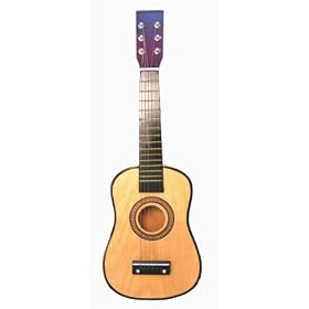 23 Inch Acoustic Toy Guitar for Kids - Natural, eBook, Free Mini Rubber Guitar & Pick by