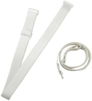 Skyblue White Cotton Ribbon Adjustable Elastic Bra Strap, One Size