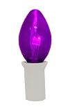 Pack 25 Commercial Transparent Purple 3-LED C7 Replacement Christmas Light Bulbs