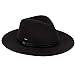 f2277 Big Brim 100%Wool Felt Fedora w/ Faux Leather Band (BLACK)