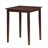 Solid Wood Pub Table with Shaker Style Legs in Dark Walnut Finish