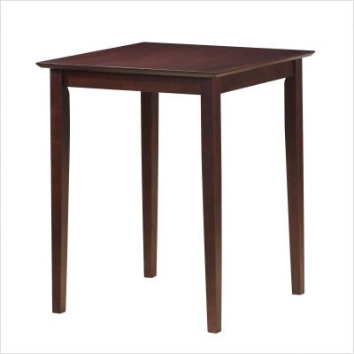 Solid Wood Pub Table with Shaker Style Legs in Dark Walnut Finish