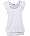 Bepei Women Hip Length V Neck Top Solid Short Sleeve T Shirt Tunic Blouse