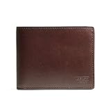 Coach Water Buffalo Double Billfold Mens Wallet 74396 Mahogany/Brown