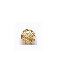 14k Gold Fashion Necklace Charm Pendant, Small Diamond Cut Barrel With Marquise