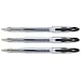 5 Star Office Roller Gel Pen Clear Barrel 1.0mm Tip 0.5mm Line Black [Pack 12]