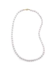 20 Inch 14k Yellow Gold 5.5-6mm (AAA) Akoya Pearl Necklace