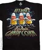ZOMBIE CORN Funny Halloween Candy Adult Black T-shirt