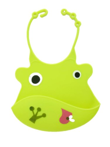 よだれかけ おもしろ ベビ? ビブ エプロン bib シリコンゴムなので使い勝手抜群！ カエルくん