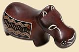 African Carved Stone Abstract Chubby Hippo Sculpture Statue