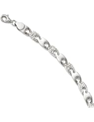 Leslies 14k White Gold Diamond-cut Bracelet Length 7"