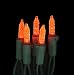 Set of 70 LED Orange M5 Mini Christmas Lights - Green Wire