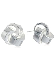 Silvertone Love Knot Post Stud Earrings