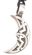 Celtic Crescent Moon Pewter Pendant Necklace
