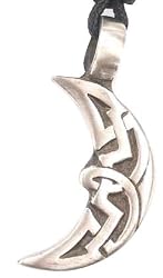 Celtic Crescent Moon Pewter Pendant Necklace