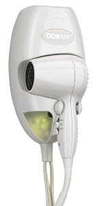 Conair 1600 Watt Wall Mount Hair Dryer with LED Nightlight