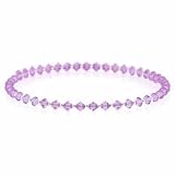 Genuine Purple Swarovski Crystal and silver bead Choker Necklace