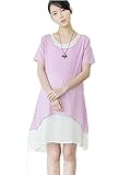 【TPGROWIN】 マタニティ ウェア ワンピース ドレス カジュアル エレガント 外出着 妊婦服 Aライン 森ガール デート 全3色 (M, パープル)