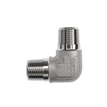 Brennan 5500-06-06-FG Forged Steel Pipe Fitting, 90 Degree Elbow, 3/8-18 x NPTF Male