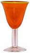 Hand Blown Orange Water Glass 7.5"H Set / 4