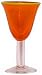 Hand Blown Orange Water Glass 7.5"H Set / 4