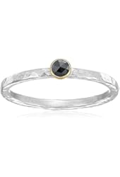 GURHAN "Skittle" Sterling Silver, High-Karat Gold, and Black Diamond Ring, Size 6.5