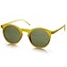 zeroUV - Vintage Retro Horn Rimmed Round Circle Sunglasses with P3 Keyhole Bridge (Yellow/Green)